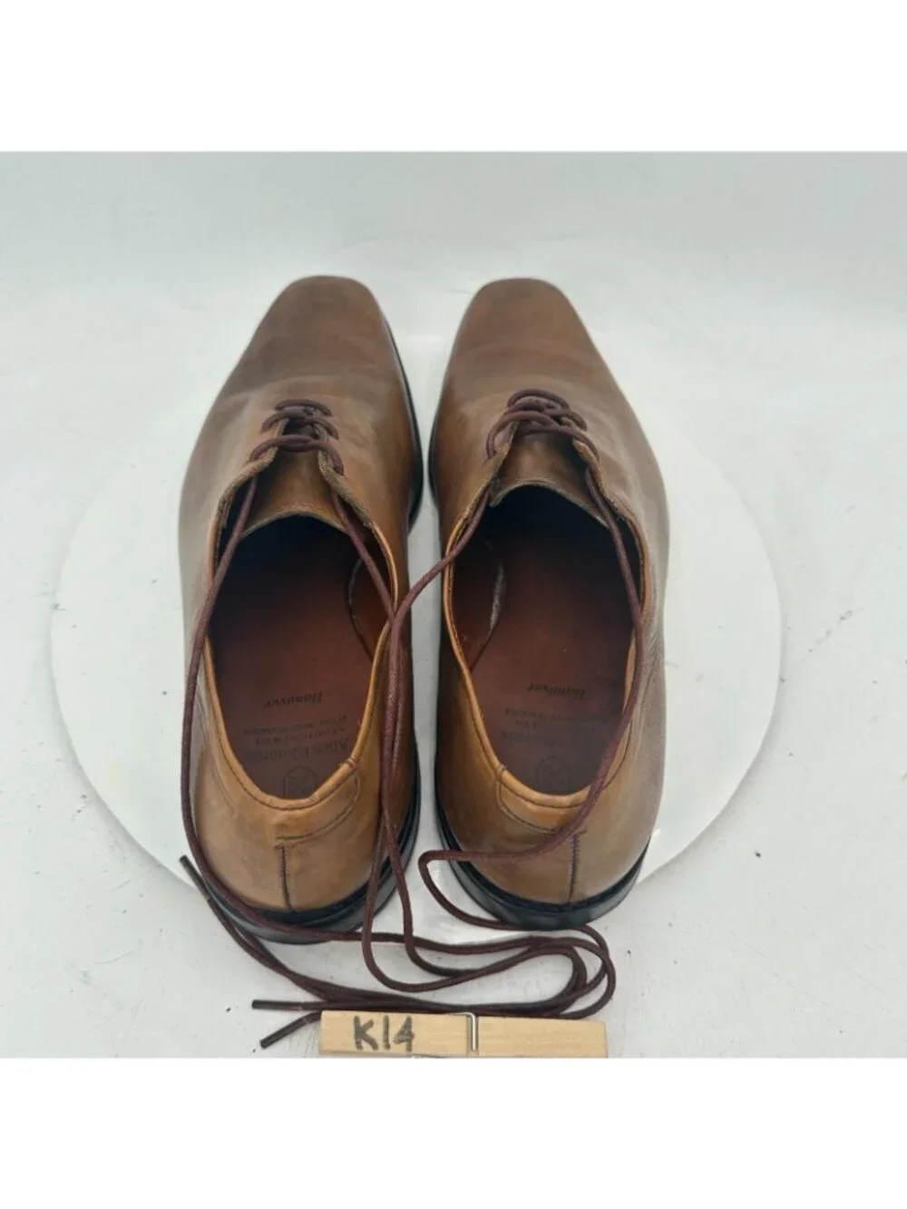 Allen Edmonds Hanover Men Size 12D Brown Leather Whole Cut Oxford Dress Shoes